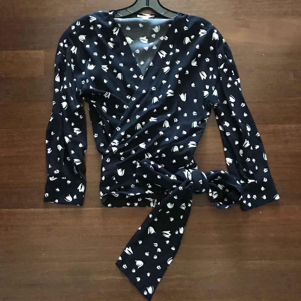 Whistles floral bow wrap top